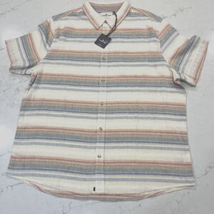 Normal Brand NEW XXL Freshwater Button Up Short Sleeve Shirt Canyon Stripe